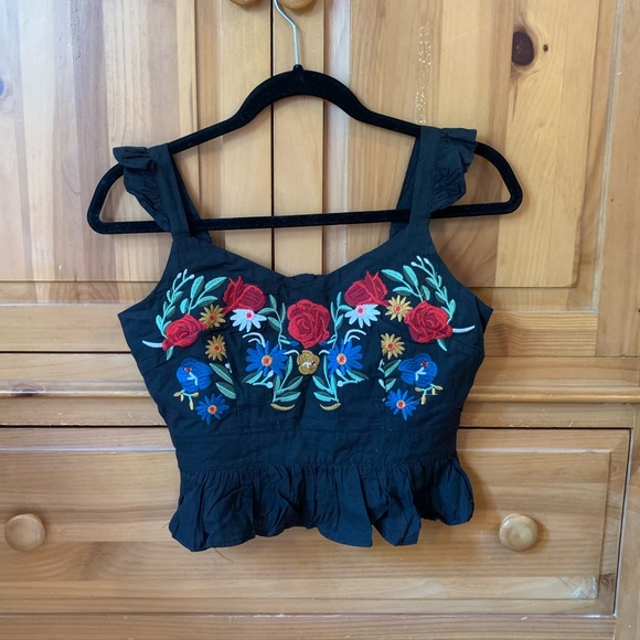 Floral Flared Tank Top - Picture 3 of 5
